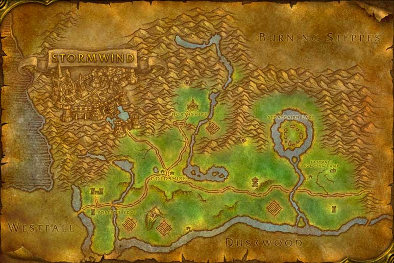 Carte de référence Classic : Forêt d’Elwynn