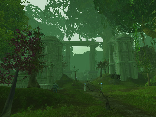 L’entrée d’Eldre’Thalas dans la forêt de Feralas.